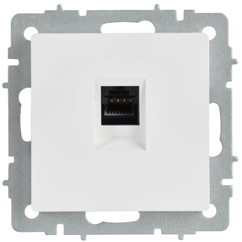 Розетка компьютерная СП BRITE РК11-БрАБ RJ45 кат.6 механизм арктич. бел. IEK BR-K10-2-K91 фото 2