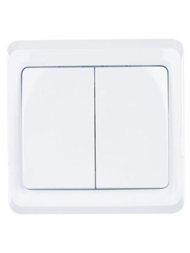 Выключатель 2-кл. СП Вега 10А IP20 ВС10-2-0-ВБ бел. GENERICA EVV20-K01-10-DM фото 2