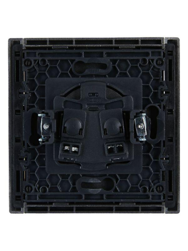 Розетка 1-м СП FORTE&PIANO FP518 10А без заземл. без защ. шторок винт. крепл. сталь IEK FP-R10-10-K46 фото 3