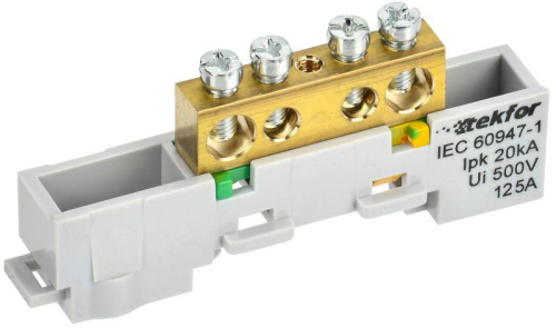 Шина PE "земля" неизол. на универс. держ. 8х12-4-Ж TEKFOR IEK TF-NN20-04-DL-K05 Шина PE "земля" неизол. на универс. держ. 8х12-4-Ж TEKFOR IEK TF-NN20-04-DL-K05