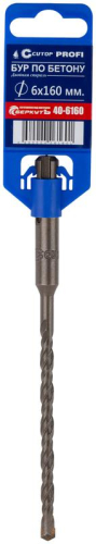Бур по бетону Profi двойн. резьба SDS-Plus 6х160мм Cutop 40-6160 фото 2