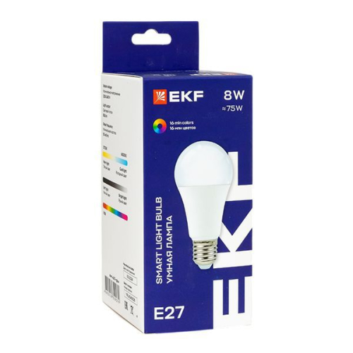 Лампа светодиодная Умная Connect 8Вт грушевидная RGBW E27 220-240В WIFI EKF slwf-e27-rgbw фото 7 Лампа светодиодная Умная Connect 8Вт грушевидная RGBW E27 220-240В WIFI EKF slwf-e27-rgbw фото 7