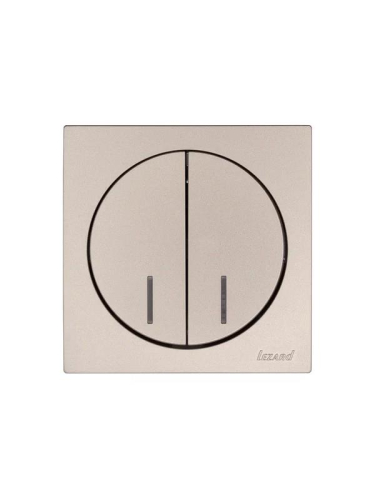 Выключатель 2-кл. СП OSEN 10А IP20 с подсветкой механизм титан LEZARD 743-3788-112 фото 4