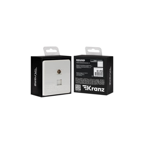 Розетка компьютерная + телевизионная СП ROUND MIELE RJ45 кат6 + TV перламутр Kranz KR-78-0722-1 фото 7