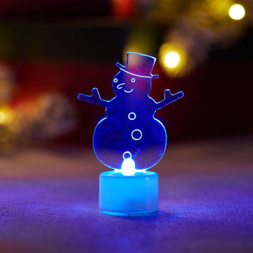 Фигура светодиодная "Снеговик в шляпе" 10см 1LED RGB 0.1Вт 4.5В IP20 на подставке элементы питания 3хAG13(LR44) (в компл.) Neon-Night 501-043 фото 4