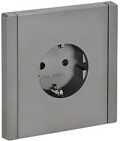 Розетка СП FORTE&PIANO FP514 16А с заземл. без защ. шторок безвинт. крепл. сталь IEK FP-R11-16-1-K46