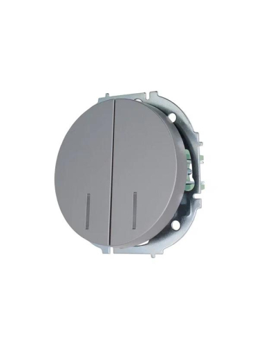 Выключатель 2-кл. СП OSEN 10А IP20 с подсветкой механизм сер. матов. LEZARD 743-7488-112 фото 2