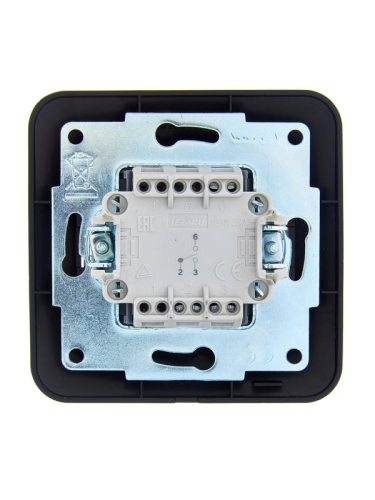 Переключатель проходной 1-кл. 1п СП ASTI 10А IP20 в сборе черн. бархат LEZARD 7081-4242-105 фото 2 Переключатель проходной 1-кл. 1п СП ASTI 10А IP20 в сборе черн. бархат LEZARD 7081-4242-105 фото 2