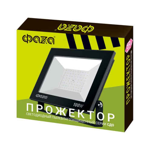 Прожектор светодиодный СДО-20 100Вт 6500К IP65 230В BL ДО прозр. закален. стекло ФАZА 5047341 фото 8