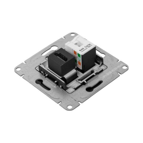 Розетка СП Эпика HDMI + RJ45 кат.5 механизм черн. EKF UP1-SOB-HDMI+RJ45 фото 4