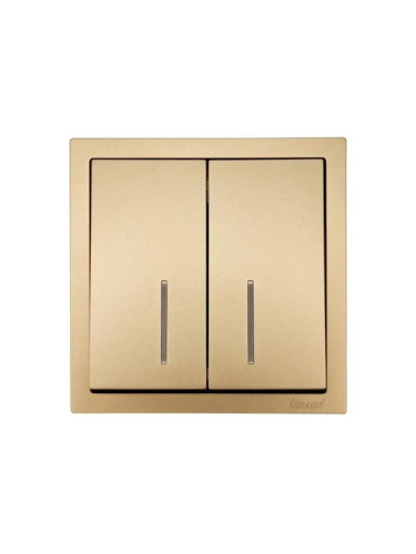 Выключатель 2-кл. с индик. СП ZIMA IP20 10А безвинт. зажим зол. LEZARD 704-3688-112QC фото 3