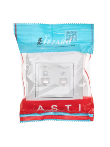 Розетка компьютерная+телефонная 2-м СП ASTI RJ45 + RJ11 в сборе бел. LEZARD 7081-0202-143 фото 3