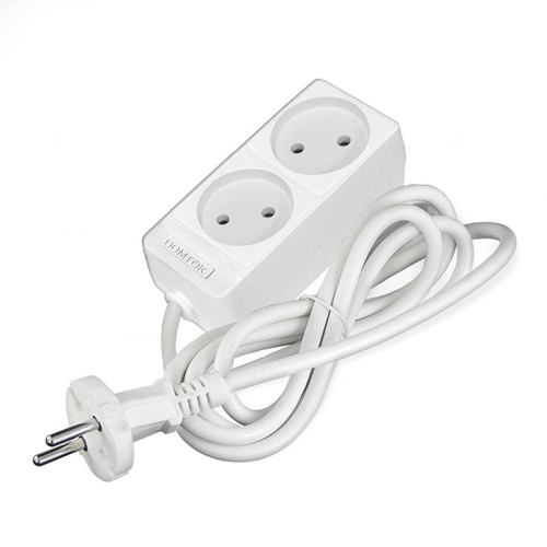 Удлинитель 2х1.5м без заземл. 10А IP20 2.2кВт ПВС 2х1 бел. DOMTOK 2344 фото 3 Удлинитель 2х1.5м без заземл. 10А IP20 2.2кВт ПВС 2х1 бел. DOMTOK 2344 фото 3