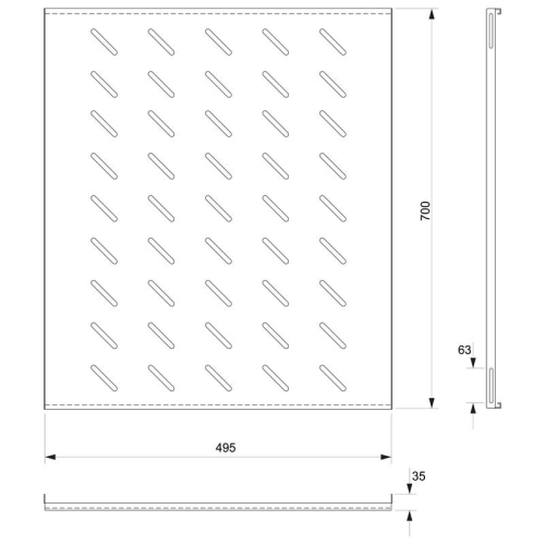 Полка SH-J018-FC-1000-BK 19дюйм Г=700мм перфорир. для напольных шкафов Г=1000мм черн. RAL 9004 Cabeus 8624c фото 3