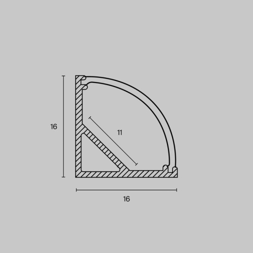 Профиль накладной 16х16 алюм. Maytoni ALM008S-2M фото 4 Профиль накладной 16х16 алюм. Maytoni ALM008S-2M фото 4