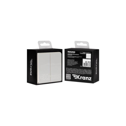 Выключатель для жалюзи 2-кл. СП ROUND MIELE 10А возвратный перламутр Kranz KR-78-0711-1 фото 3