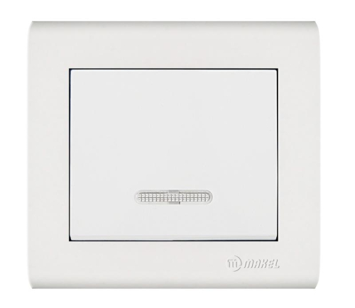 Выключатель 1-кл. Manolya с подсветкой бел. Makel 41001021 Выключатель 1-кл. Manolya с подсветкой бел. Makel 41001021
