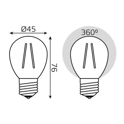 Лампа светодиодная филаментная Filament Elementary 10Вт шар 4100К Е27 670лм GAUSS 52220 фото 3