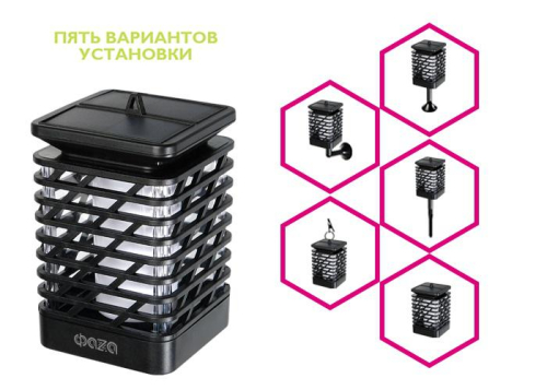 Светильник светодиодный SLR-S10 садовый IP44 сетка эффект факела солнечная батарея ФАZА 5036598 фото 2