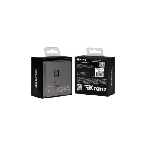 Розетка компьютерная + телевизионная СП ROUND MIELE RJ45 кат6 + TV титан Kranz KR-78-0722-2 фото 7