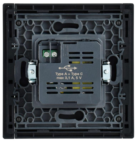 Розетка USB A+C 3.1А FORTE&PIANO FP150 черн. IEK FP-U22-D31-K02 фото 3 Розетка USB A+C 3.1А FORTE&PIANO FP150 черн. IEK FP-U22-D31-K02 фото 3