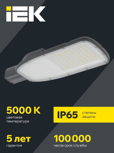 Светильник светодиодный ДКУ 1004-200Ш 5000К IP65 уличный консольный сер. IEK LDKU1-1004-200-5000-K03 фото 2