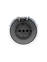 Розетка 1-м СП OSEN с заземл. с крышкой ПБТ механизм титан LEZARD 743-3788-123B