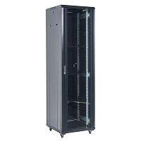 Шкаф телекоммуникационный напольный 19дюйм 42U 600х800х2054 передняя дверь стекло дверь задняя металл разборный черн. RAL9005 Rexant 04-4268-212