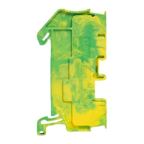 Колодка клеммная пружинная 1.5 Push-in 3 вывода земля EKF PIT-1.5-3-pe фото 4