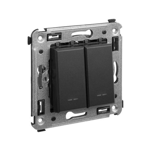 Кнопка 2-кл. СП Avanti "Черный матовый" DKC 4412154 фото 2