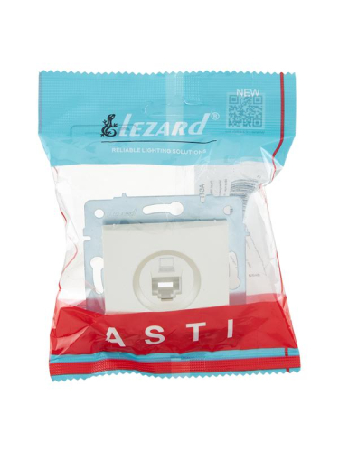 Розетка компьютерная 1-м СП ASTI IP20 RJ45 механизм Cat 5e жемчуж./бел. перламутр. LEZARD 7081-3088-139 фото 4