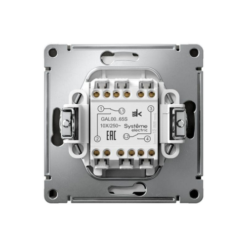 Переключатель 2-кл. ArtGallery 10AX быстрозажим. клем. механизм базальт SE GAL001465S фото 3