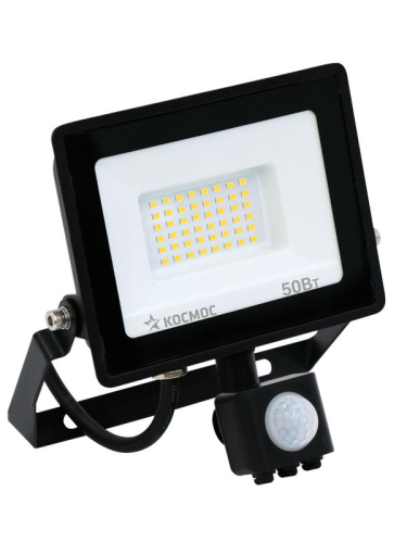 Прожектор светодиодный 50Вт 6500К IP65 4000лм с датчиком Super-Slim КОСМОС K_PR5_LED_50S фото 2 Прожектор светодиодный 50Вт 6500К IP65 4000лм с датчиком Super-Slim КОСМОС K_PR5_LED_50S фото 2