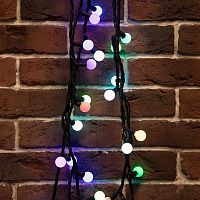 Гирлянда светодиодная "Мультишарики" 10м d17.5мм 80LED RGB 5Вт IP65 провод черн. каучук Neon-Night 303-679