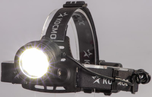 Фонарь налобный аккум. 10Вт P50 LED/Li-ion18650 2х1000мА.ч алюм. КОСМОС (KOC855Lit) фото 2