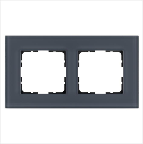 Рамка 2-м G-Glass стекло маренго Jasmart G1002GC