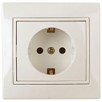 Розетка 1-м СП Plano 1-202-02 16А IP20 250В 2P+E Schuko сл. кость Intro Б0053876