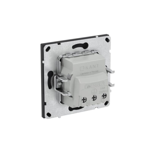 Розетка силовая KANT 2P+E без шторки черн. уголь DKC 7012033 фото 3
