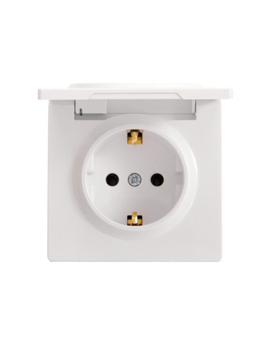 Розетка 1-м ОП LETO с заземл. с крышкой LETO ПБТ бел. LEZARD 752-0200-123B Розетка 1-м ОП LETO с заземл. с крышкой LETO ПБТ бел. LEZARD 752-0200-123B