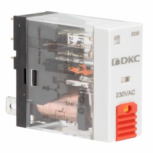 Реле одиночное 230В AC 1 перекидн. контакт тестовая кнопка DKC IR-230AC-1CO-D фото 3