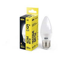 Лампа светодиодная C35 5Вт свеча 3000К тепл. бел. E27 450лм 230-240В IEK LLE-C35-5-230-30-E27