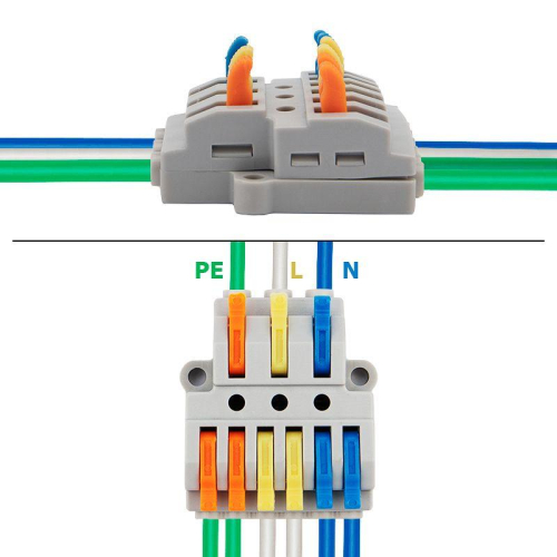 Клемма строительно-монтажная СМК проходная разветвительная 3х2 3п с монтажной площадкой 1 ввод 2 вывода на полюс (уп.5шт) Rexant 07-5233-05 фото 6