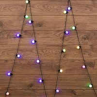 Гирлянда светодиодная "Шарики" 5м d30мм 25LED RGB 6Вт 220-240В IP20 провод ПВХ темн. зел. Neon-Night 303-569