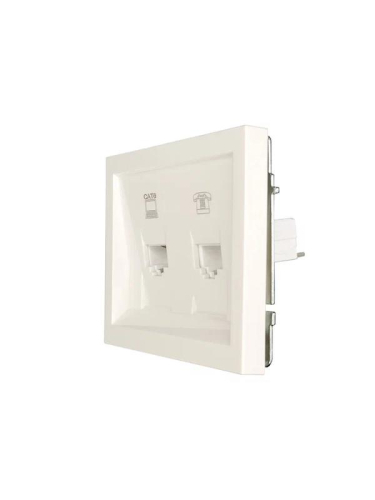 Розетка компьютер+телефон СП ZIMA IP20 с модулем Cat 6 слон. кость LEZARD 704-9088-144 фото 2