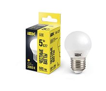 Лампа светодиодная G45 5Вт шар 3000К тепл. бел. E27 450лм 230-240В IEK LLE-G45-5-230-30-E27
