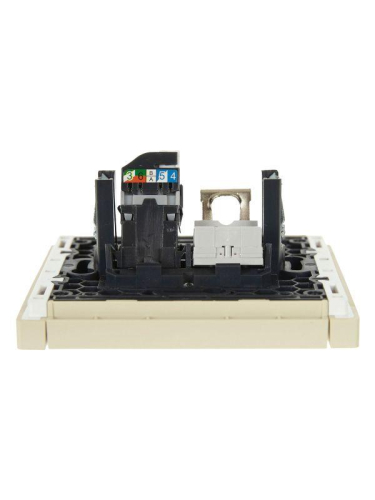 Розетка 2-м RJ11+RJ45 кат.5E FORTE&PIANO FP435 ваниль IEK FP-KT20-O-1-K10 фото 3