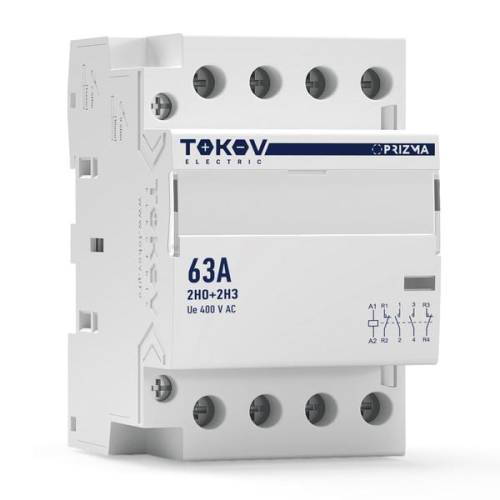 Контактор модульный 54мм 63А 230В АС 2НО 2НЗ PRIZMA TOKOV ELECTRIC TKE-PZ-MC-3-63-230-22 Контактор модульный 54мм 63А 230В АС 2НО 2НЗ PRIZMA TOKOV ELECTRIC TKE-PZ-MC-3-63-230-22