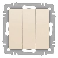 Выключатель Accent 6-106-02 тройной 10А-250В IP20 СУ AL/CU сл.кость Intro Б0063534