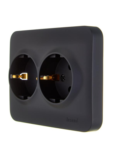 Розетка 2-м СП ASTI 16А IP20 с заземл. термопласт черн. бархат LEZARD 7081-4200-127B фото 3 Розетка 2-м СП ASTI 16А IP20 с заземл. термопласт черн. бархат LEZARD 7081-4200-127B фото 3