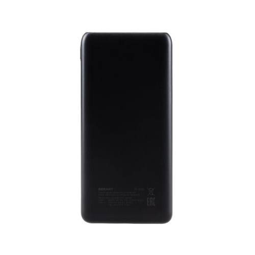 Устройство зарядное портативное Power Bank (аккумуляторная батарея) 10000мА.ч с Quick Charge и Power Delivery черн. Rexant 30-2051 фото 4